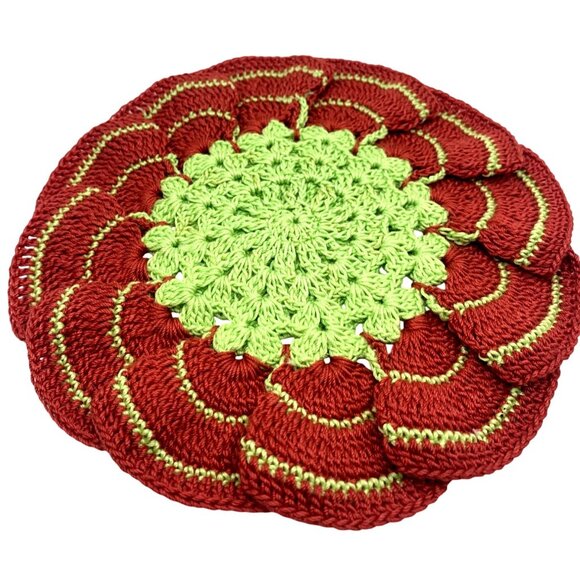 3D Vntg Crocheted Doily Trivet Coaster Hotpad Potholder Home Table Decor - Picture 1 of 10